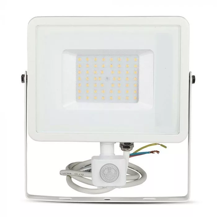 V-TAC LED reflektor Samsung Chip 50W 4000lm 3000K, mozgásérzékelővel, fehér házzal - 466 - Image 4