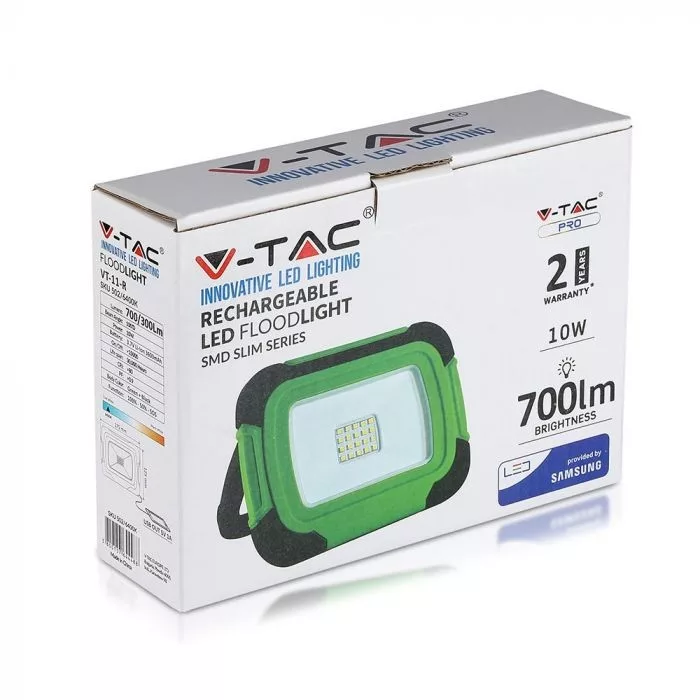 V-TAC LED tölthető reflektor USB aljzattal, SOS funkcióval 10W 700lm 100o 6400K (Samsung Chip) - 502 - Image 7