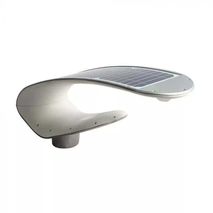 V-TAC Oszlopos kerti napelemes lámpa, mozgásérzékelővel, távirányítóval, 20W 2000lm, 6,4V 6000mAh, 4000K, ezüst - 5505 - Image 4