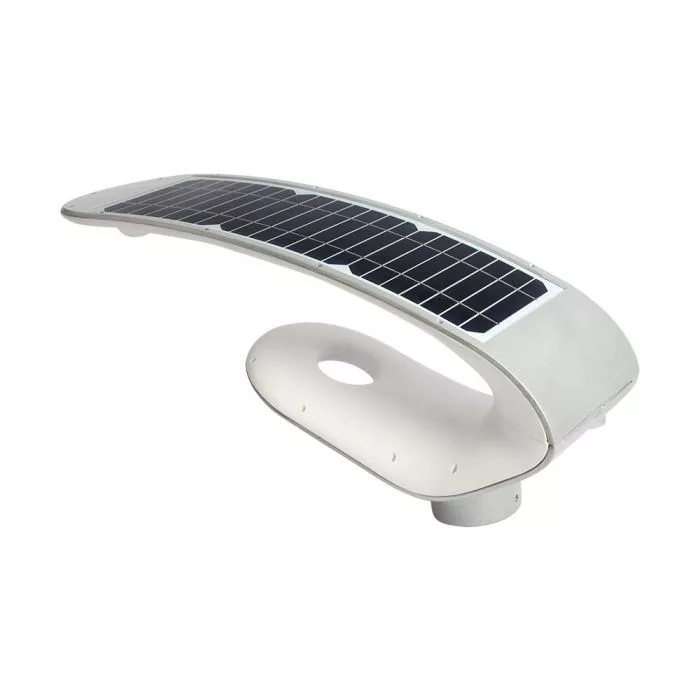 V-TAC Oszlopos kerti napelemes lámpa, mozgásérzékelővel, távirányítóval, 20W 2000lm, 6,4V 6000mAh, 6400K, ezüst - 5506 - Image 4
