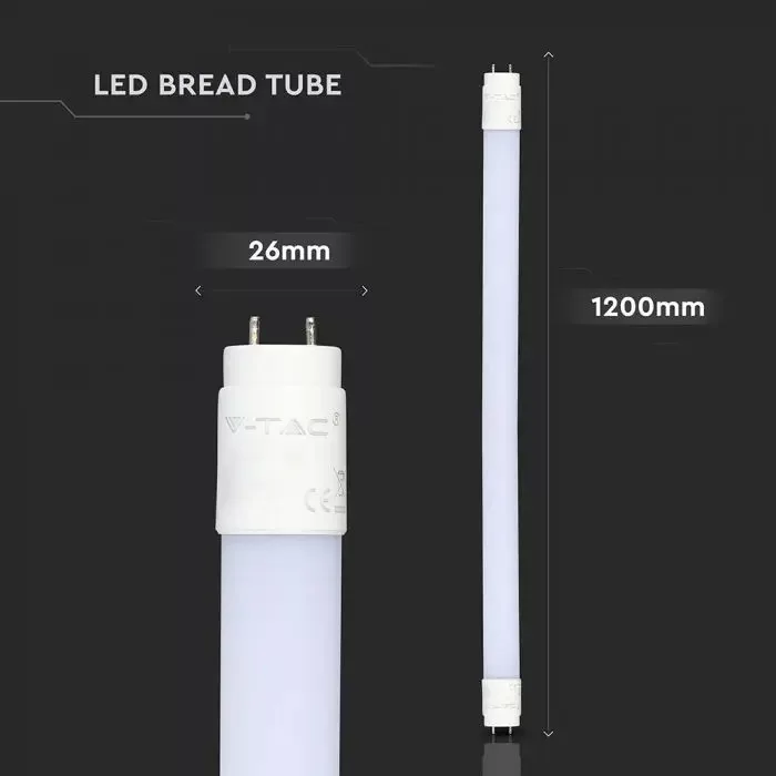 V-TAC LED üveg fénycső 18W 1530lm T8 G13 120cm 160o pékáruhoz - 6322 - Image 2