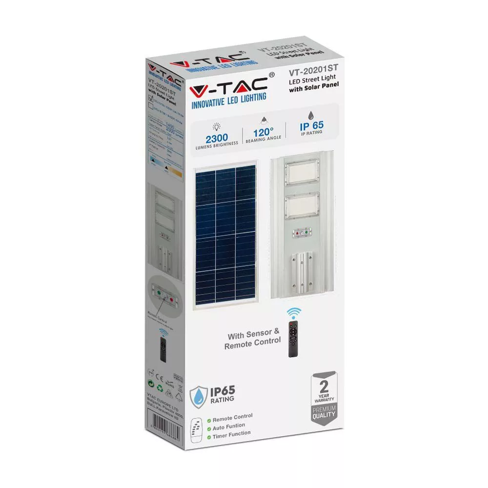 V-TAC Utcai napelemes lámpa 33W 2300lm 3,2V 30000mAh, 6500K, világos szürke - 6756 - Image 8