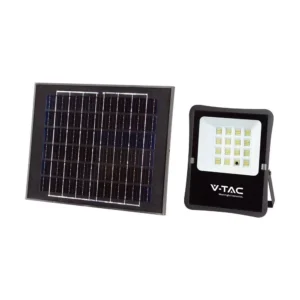 V-TAC Napelemes LED reflektor 16W 1600lm 3,2V 15000mAh 6400K, távirányítóval, fekete - 6968