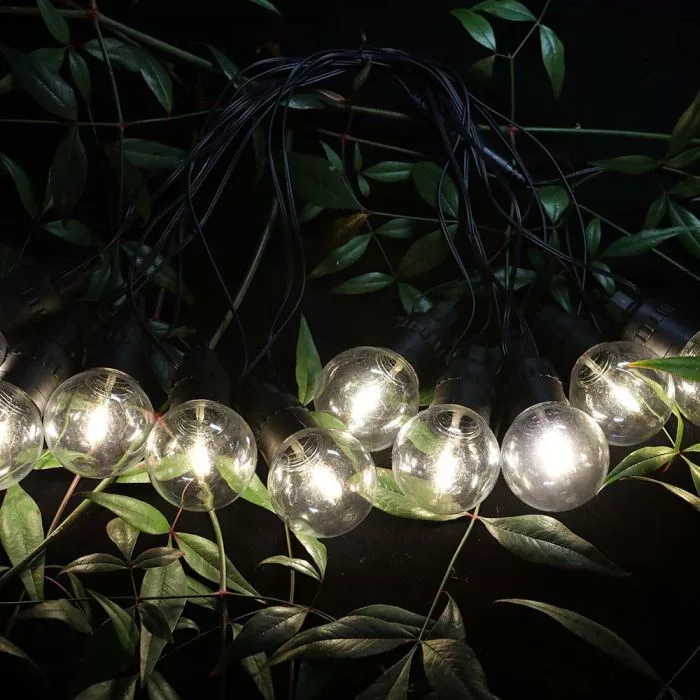 V-TAC napelemes LED party fényfüzér 12 m, 10 db fényforrással, 5W 300lm 3,7V 1200mAh, 3000K, távirányítóval, fekete színű - 7804 - Image 7