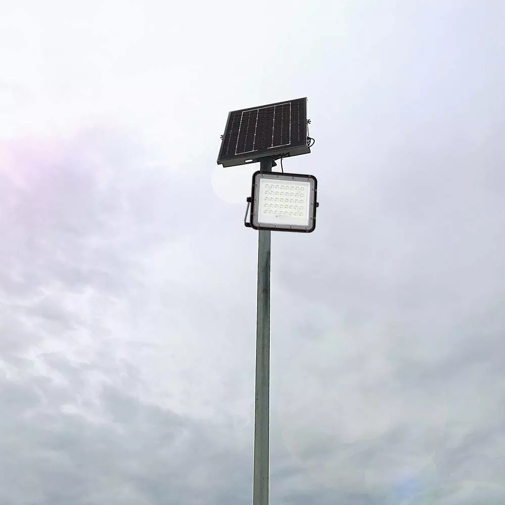 V-TAC Napelemes LED reflektor 20W 1800lm 3,2V 16000mAh 6500K, 3m vezetékkel, cserélhető akkumulátorral, távirányítóval, fekete - 7827 - Image 7