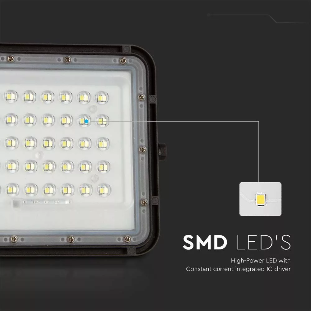 V-TAC Napelemes LED reflektor 20W 1800lm 3,2V 16000mAh 4000K, 3m vezetékkel, cserélhető akkumulátorral, távirányítóval, fekete - 7828 - Image 3