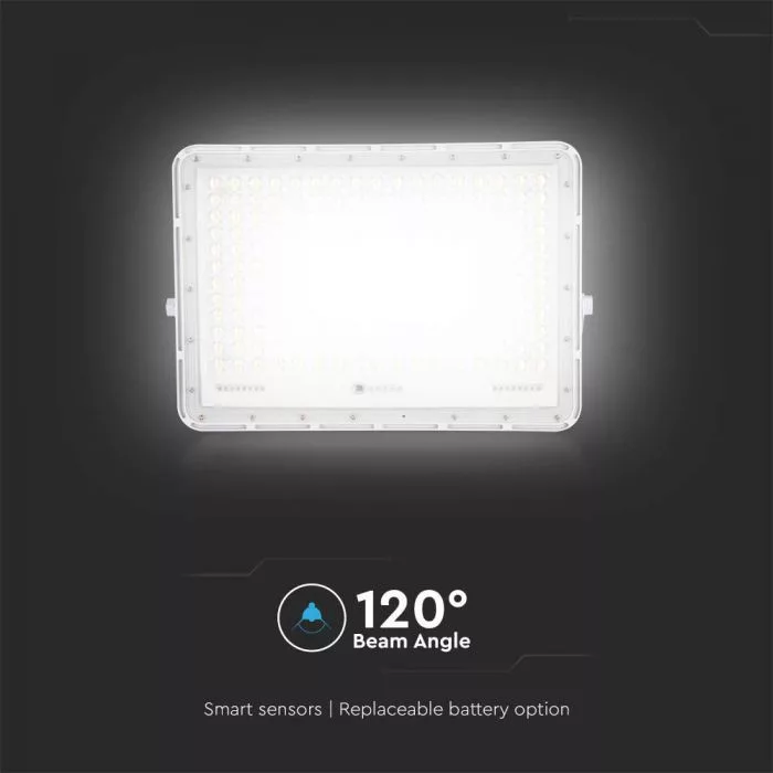 V-TAC Napelemes LED reflektor 30W 2600lm 3,2V 20000mAh 6500K, 3m vezetékkel, cserélhető akkumulátorral, távirányítóval, fehér - 7847 - Image 4