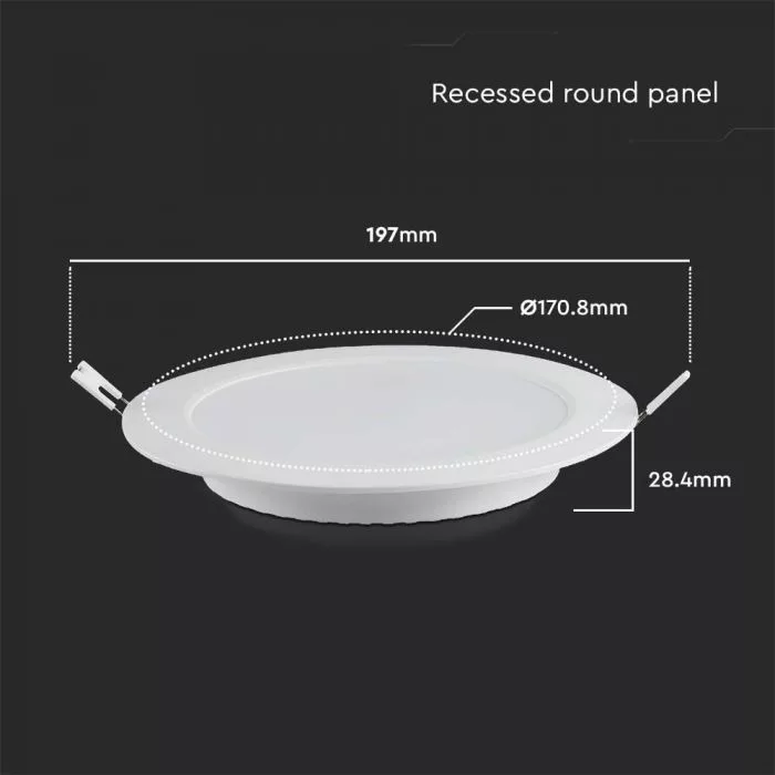 V-TAC süllyesztett kör alakú MINI LED panel 12W 1200lm 4000K (Samsung Chip) - 78621 - Image 4
