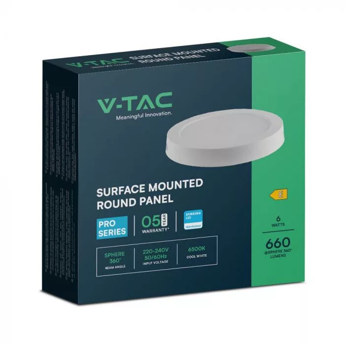 V-TAC PRO falon kívüli, kör alakú LED panel 6W 660lm 6500K (Samsung Chip) - 78721 - Image 3