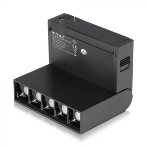 V-TAC dönthető LED spotlámpa mágneses sínhez, 10W 700lm 24V, 3000K, 30o, CRI: >90, UGR<19, fekete színű - 7962