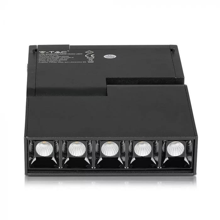 V-TAC dönthető LED spotlámpa mágneses sínhez, 10W 700lm 24V, 3000K, 30o, CRI: >90, UGR<19, fekete színű - 7962 - Image 5