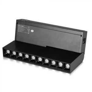 V-TAC dönthető LED spotlámpa mágneses sínhez, 20W 1200lm 24V, 3000K, 30o, CRI: >90, UGR<19, fekete színű - 7964