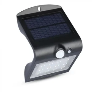 V-TAC napelemes fali LED lámpa (mini reflektor), 1,5W 220lm 3,7V 1200mAh, 4000K, mozgásérzékelővel, fekete színű - 8277