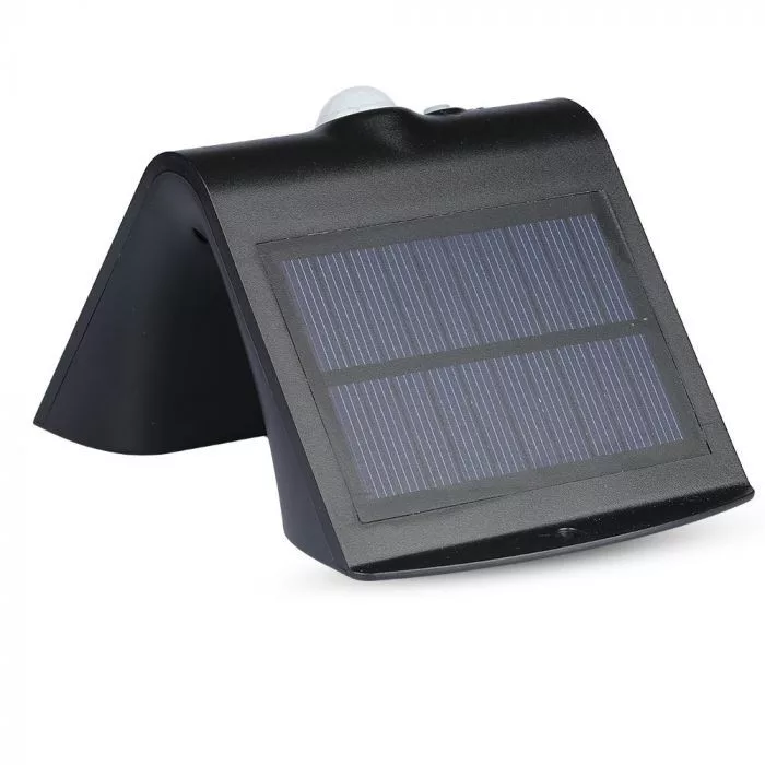 V-TAC napelemes fali LED lámpa (mini reflektor), 1,5W 220lm 3,7V 1200mAh, 4000K, mozgásérzékelővel, fekete színű - 8277 - Image 2