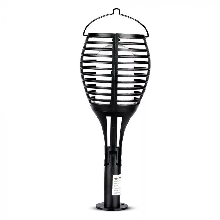 V-TAC napelemes LED láng imitáló kerti lámpa, függeszthető, oldalfalra és állítva is, 0,4W 5lm 3,7V 500mAh, fekete színű - 8558 - Image 5