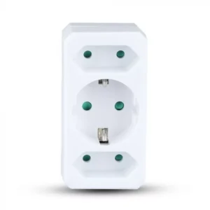 V-TAC 3-as (2 euro, 1 földelt) hálózati elosztó 10/16A 250V fehér - 8784