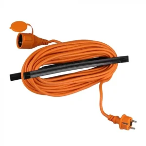 V-TAC hosszabbító (3x1,5mm2) 15m 16A IP44 narancssárga + fekete tartóval - 8816
