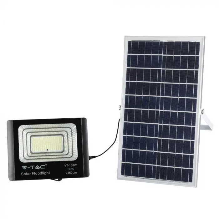 V-TAC Napelemes LED reflektor 35W 2450lm 3,2V 15000mAh 6000K, 5 m vezetékkel, UV álló, távirányítóval, fekete - 94012 - Image 8
